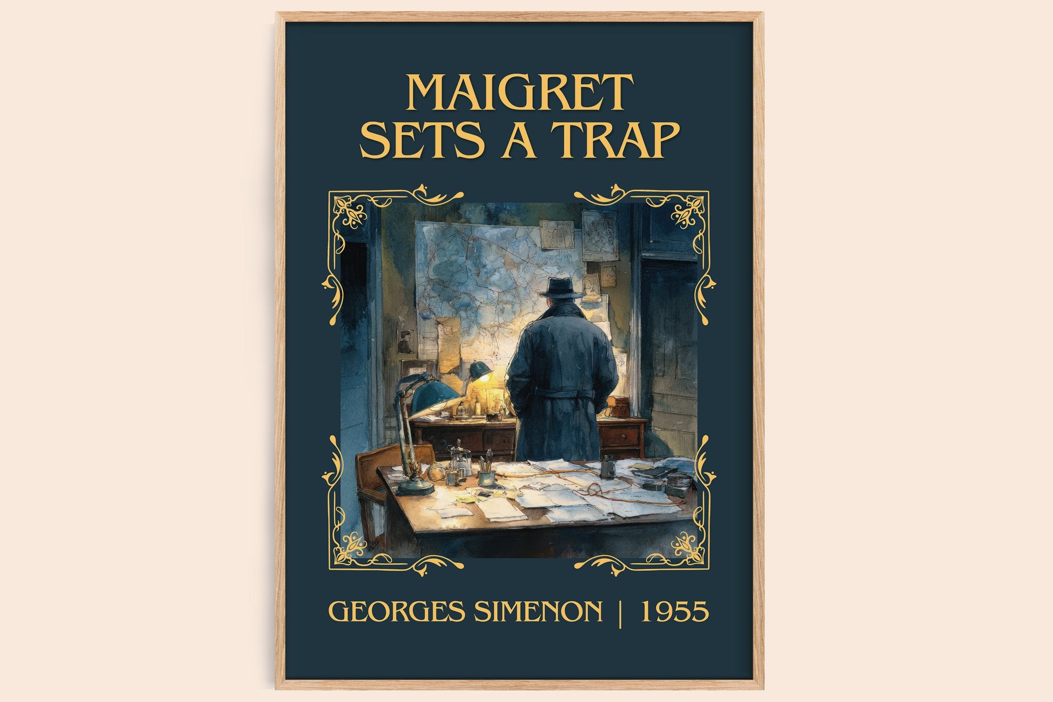 Maigret Sets A Trap Classic Book Art Print by Georges Simenon