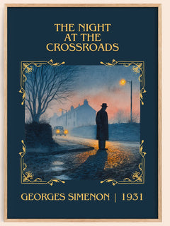 The Night At The Crossroads Classic Book Art Print by Georges Simenon – book poster