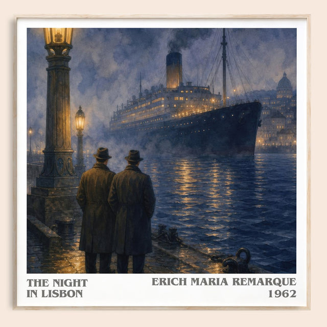 The Night In Lisbon Literary Art Print by Erich Maria Remarque