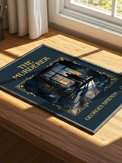 The Murderer Classic Book Art Print by Georges Simenon – print on a sunlit desk