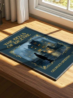 The Bells Of Bicêtre Classic Book Art Print by Georges Simenon – print on a sunlit desk