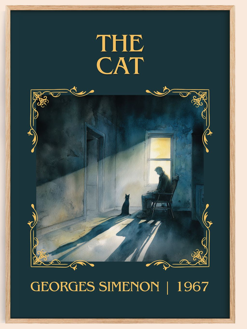 The Cat Classic Book Art Print by Georges Simenon – book poster