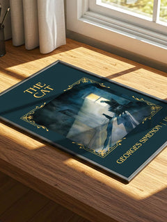 The Cat Classic Book Art Print by Georges Simenon – print on a sunlit desk
