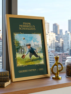 Frank Merriwell'S Schooldays Classic Book Art Print by Gilbert Patten – framed print on a city-view windowsill
