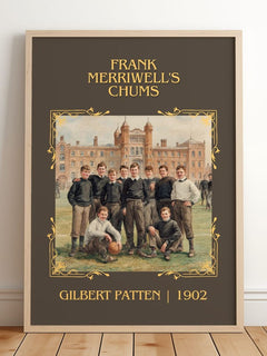 Frank Merriwell'S Chums Classic Book Art Print by Gilbert Patten – framed print leaning on a wooden floor
