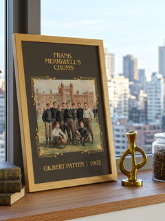 Frank Merriwell'S Chums Classic Book Art Print by Gilbert Patten – framed print on a city-view windowsill