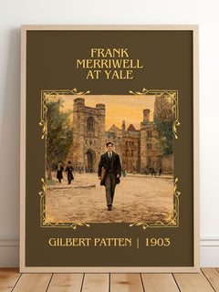Frank Merriwell At Yale Classic Book Art Print by Gilbert Patten – framed print leaning on a wooden floor