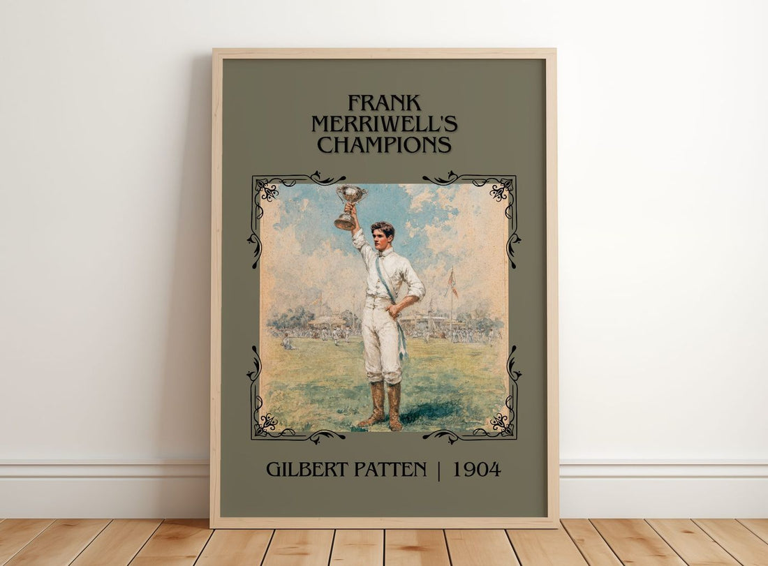Frank Merriwell'S Champions Classic Book Art Print by Gilbert Patten – framed print leaning on a wooden floor