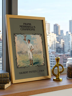 Frank Merriwell'S Champions Classic Book Art Print by Gilbert Patten – framed print on a city-view windowsill