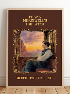 Frank Merriwell'S Trip West Classic Book Art Print by Gilbert Patten – framed print leaning on a wooden floor