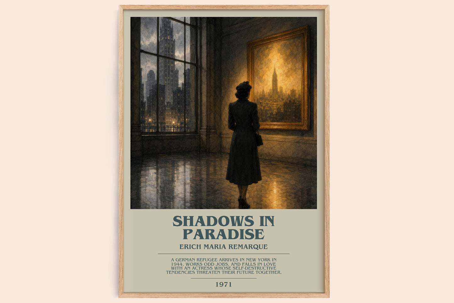 Shadows In Paradise bookish book poster by Erich Maria Remarque – framed literary art print