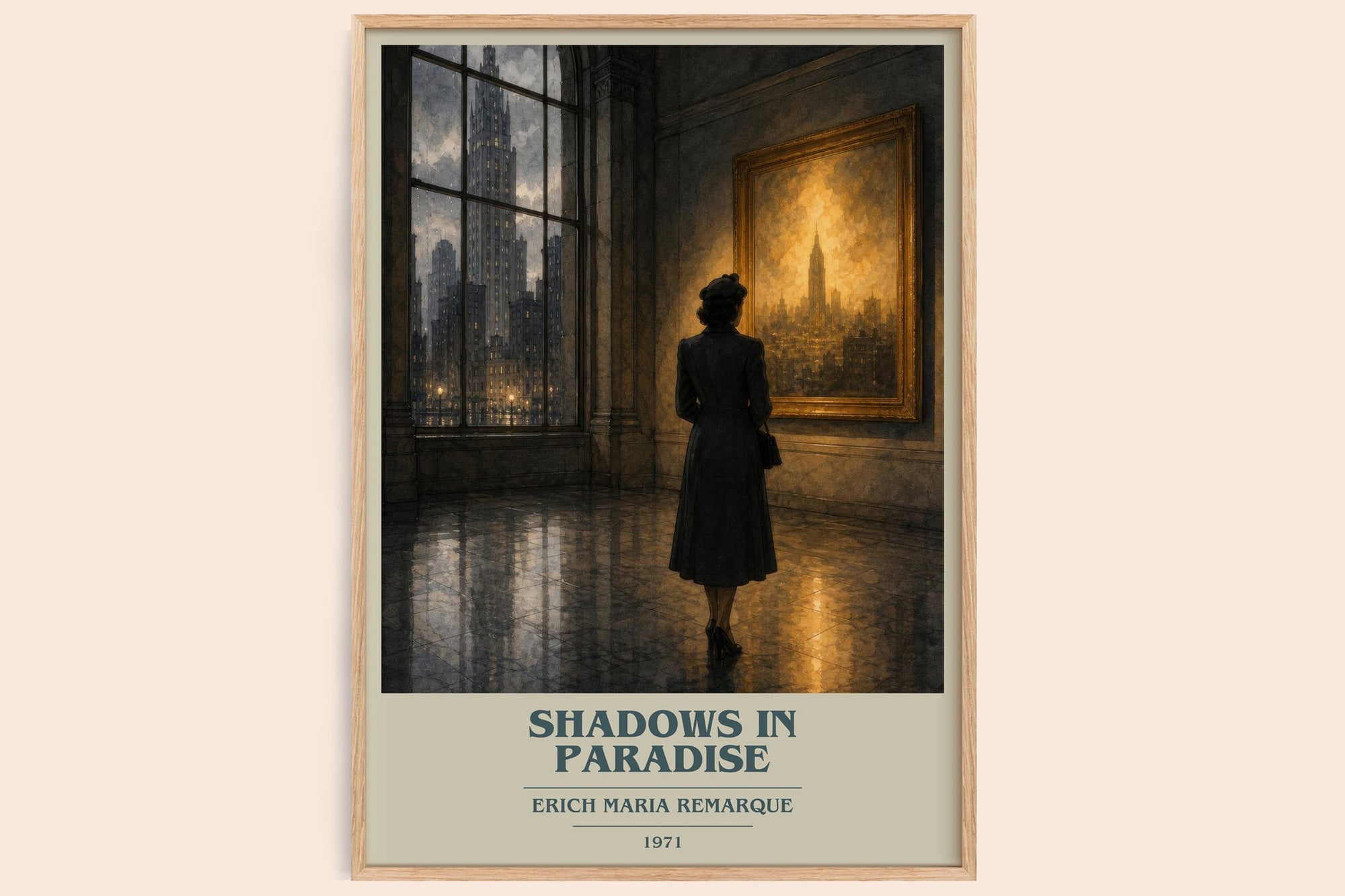 Shadows In Paradise book cover book poster by Erich Maria Remarque – framed literary art print