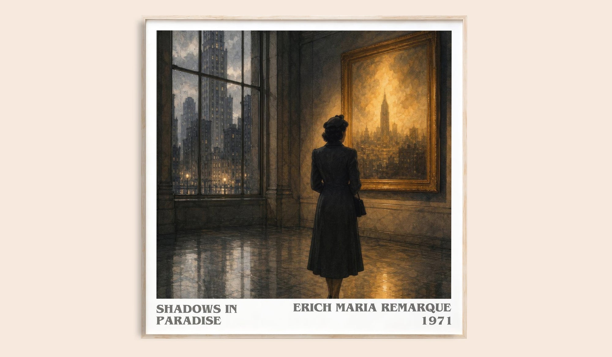 Shadows In Paradise literary book poster by Erich Maria Remarque – framed literary art print