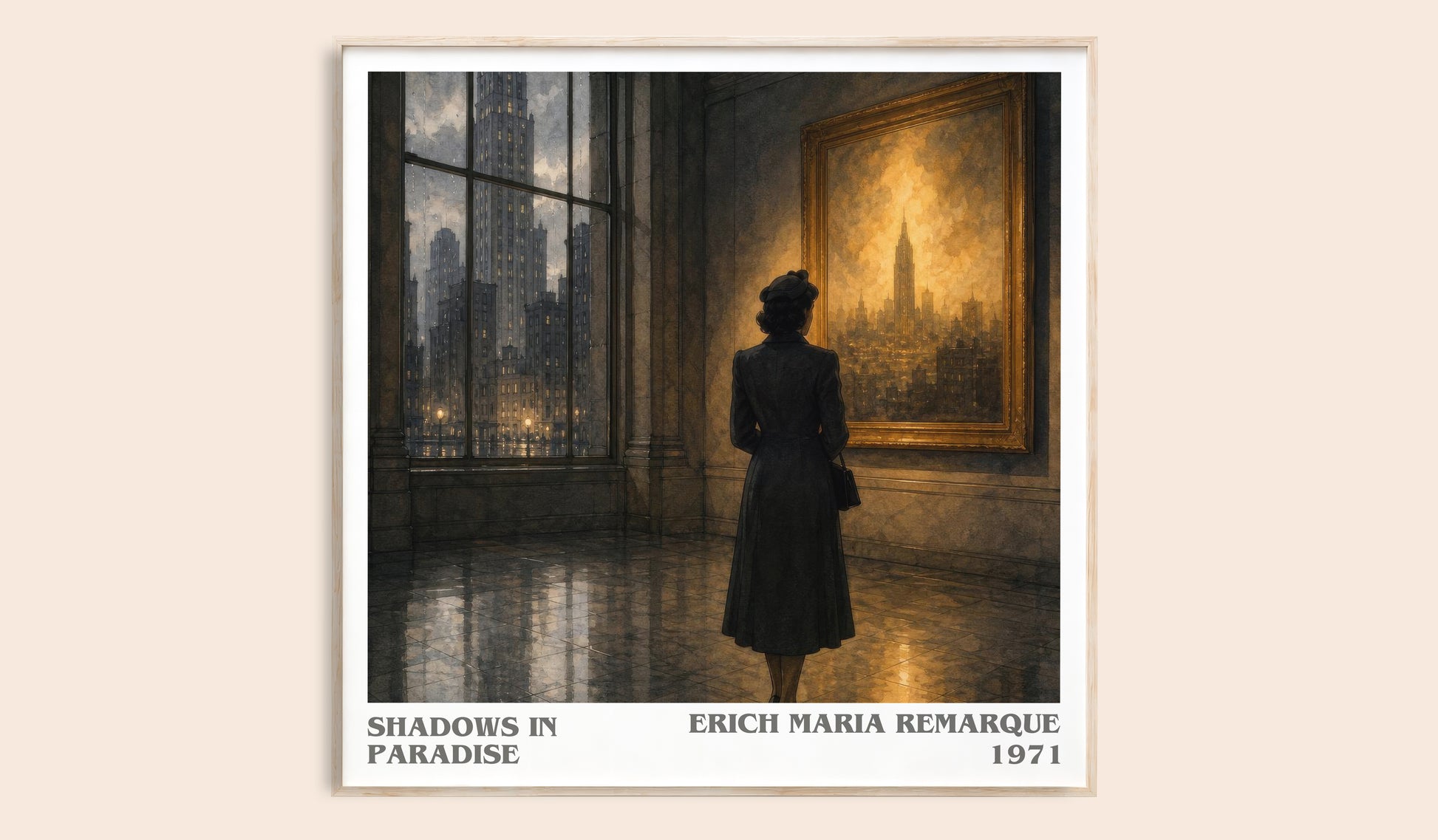 Shadows In Paradise literary book poster by Erich Maria Remarque – framed literary art print