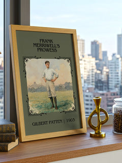 Frank Merriwell'S Prowess Classic Book Art Print by Gilbert Patten – framed print on a city-view windowsill