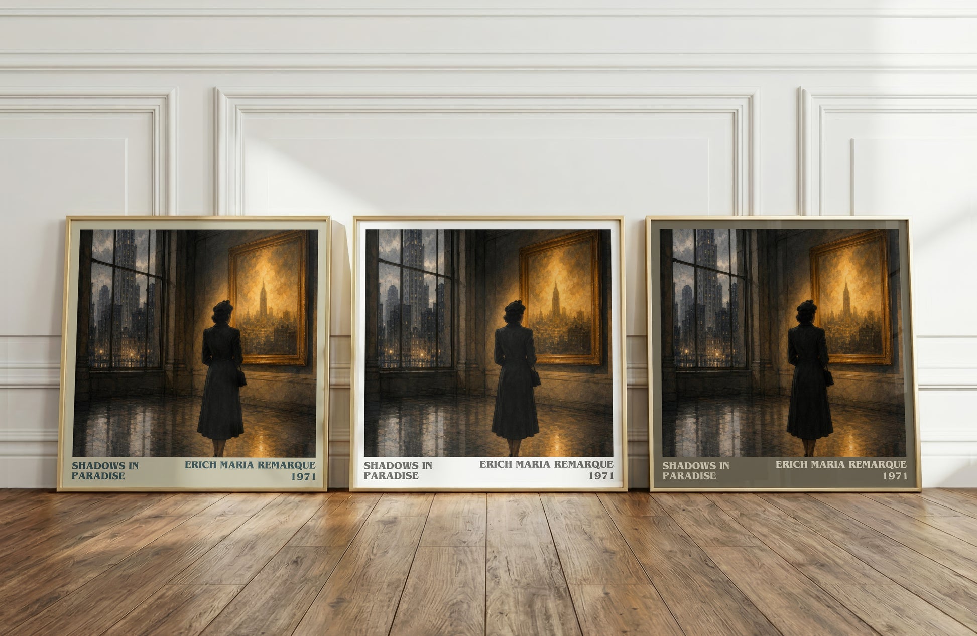 Shadows In Paradise literary art print colour and style options – Erich Maria Remarque book art