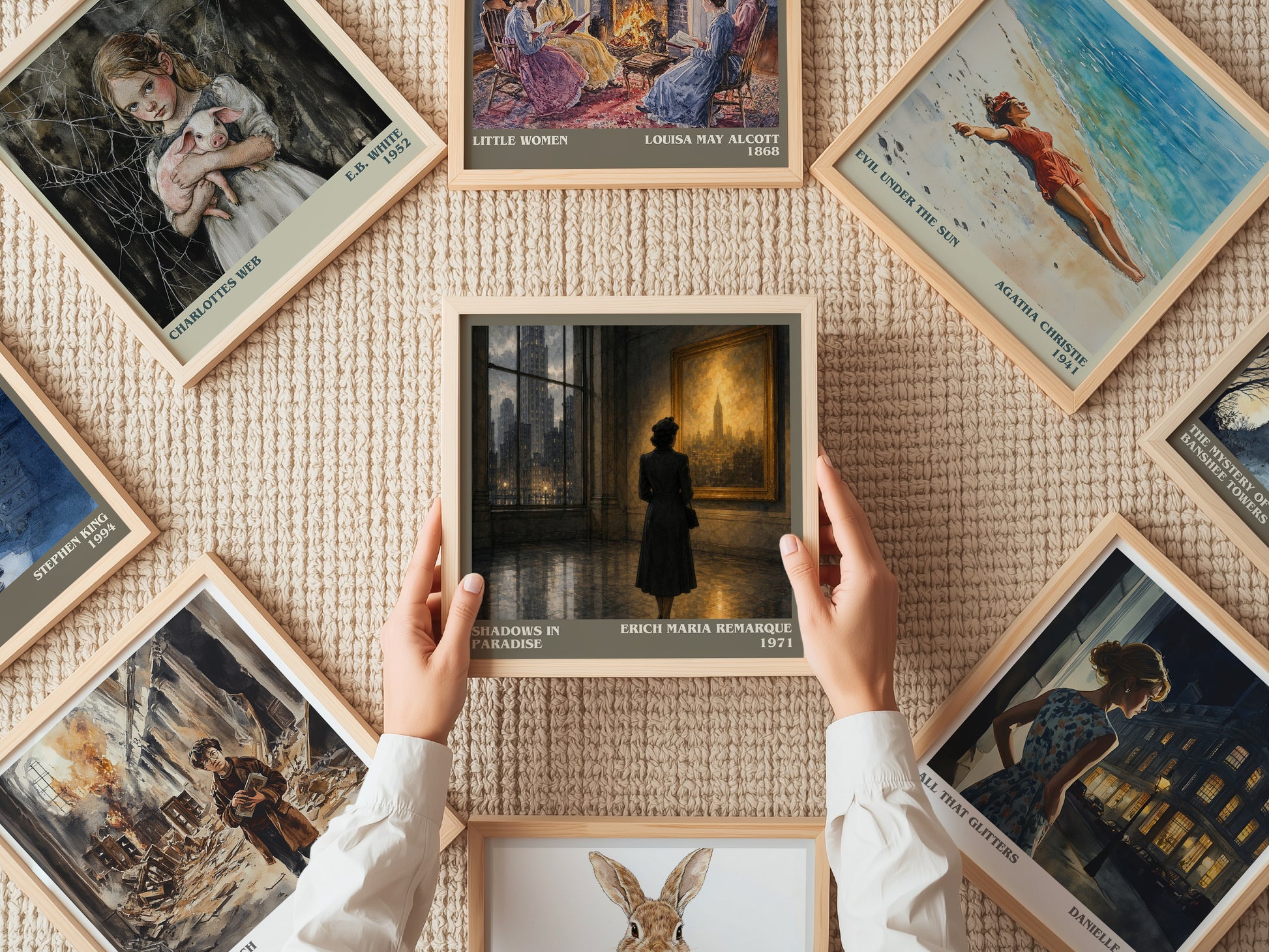 Shadows In Paradise literary book poster framed on wall – literary fiction wall art