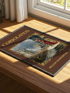 Coriolanus Classic Book Art Print by William Shakespeare – print on a sunlit desk