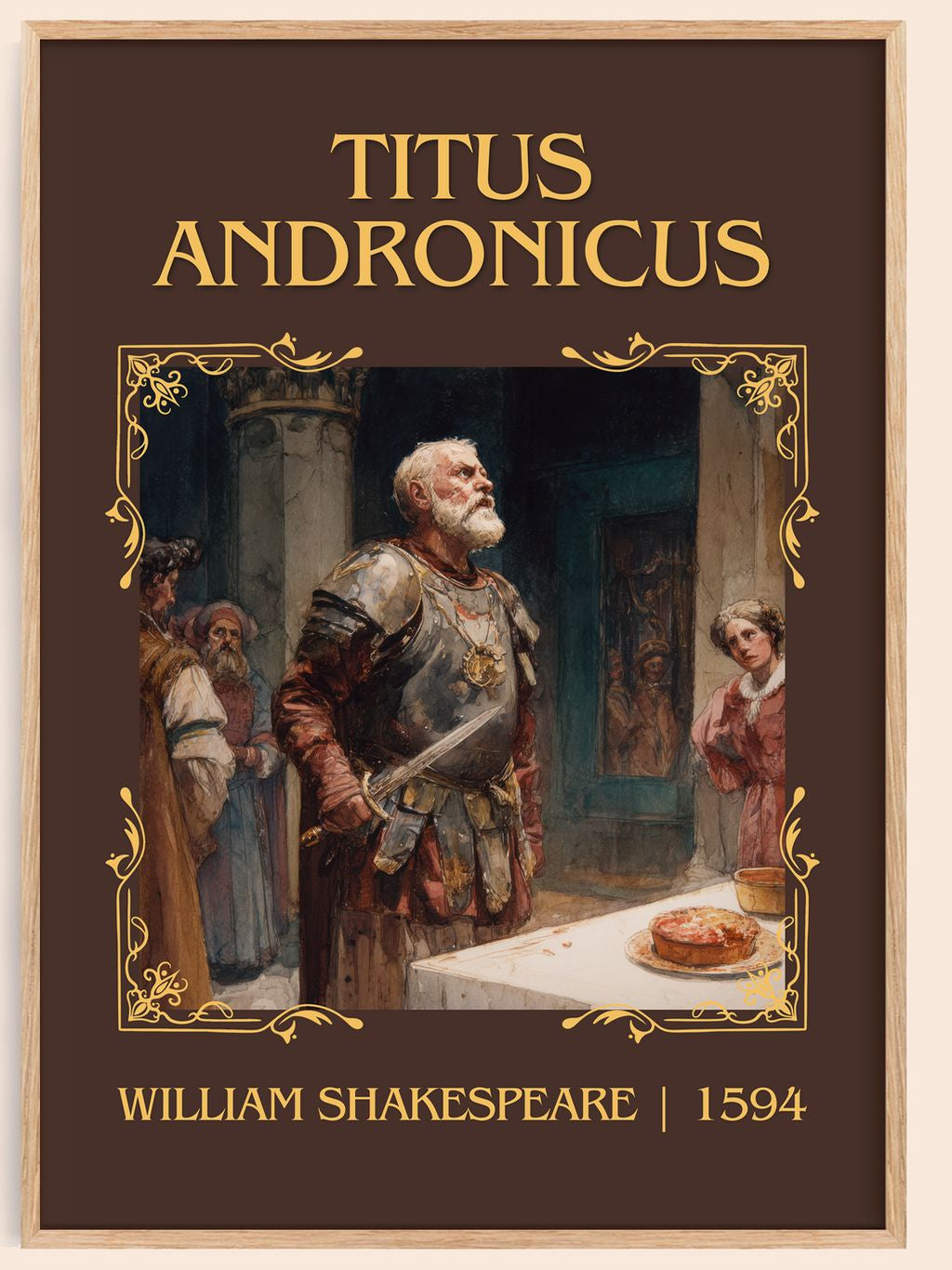 Titus Andronicus Classic Book Art Print by William Shakespeare – book poster