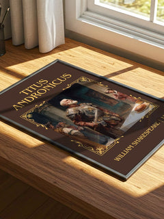 Titus Andronicus Classic Book Art Print by William Shakespeare – print on a sunlit desk