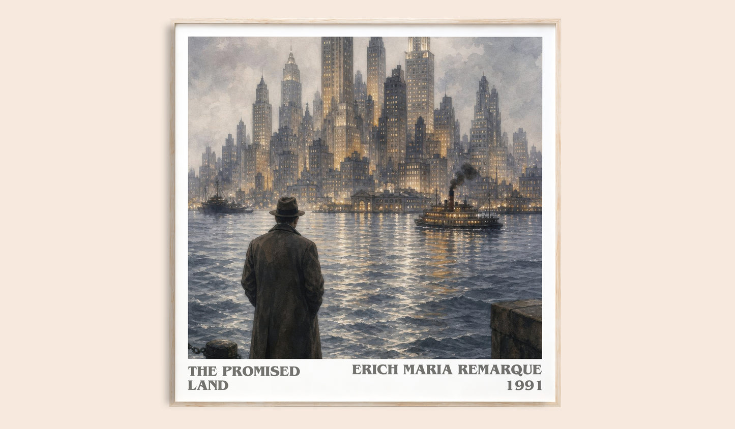 The Promised Land literary book poster by Erich Maria Remarque – framed literary art print