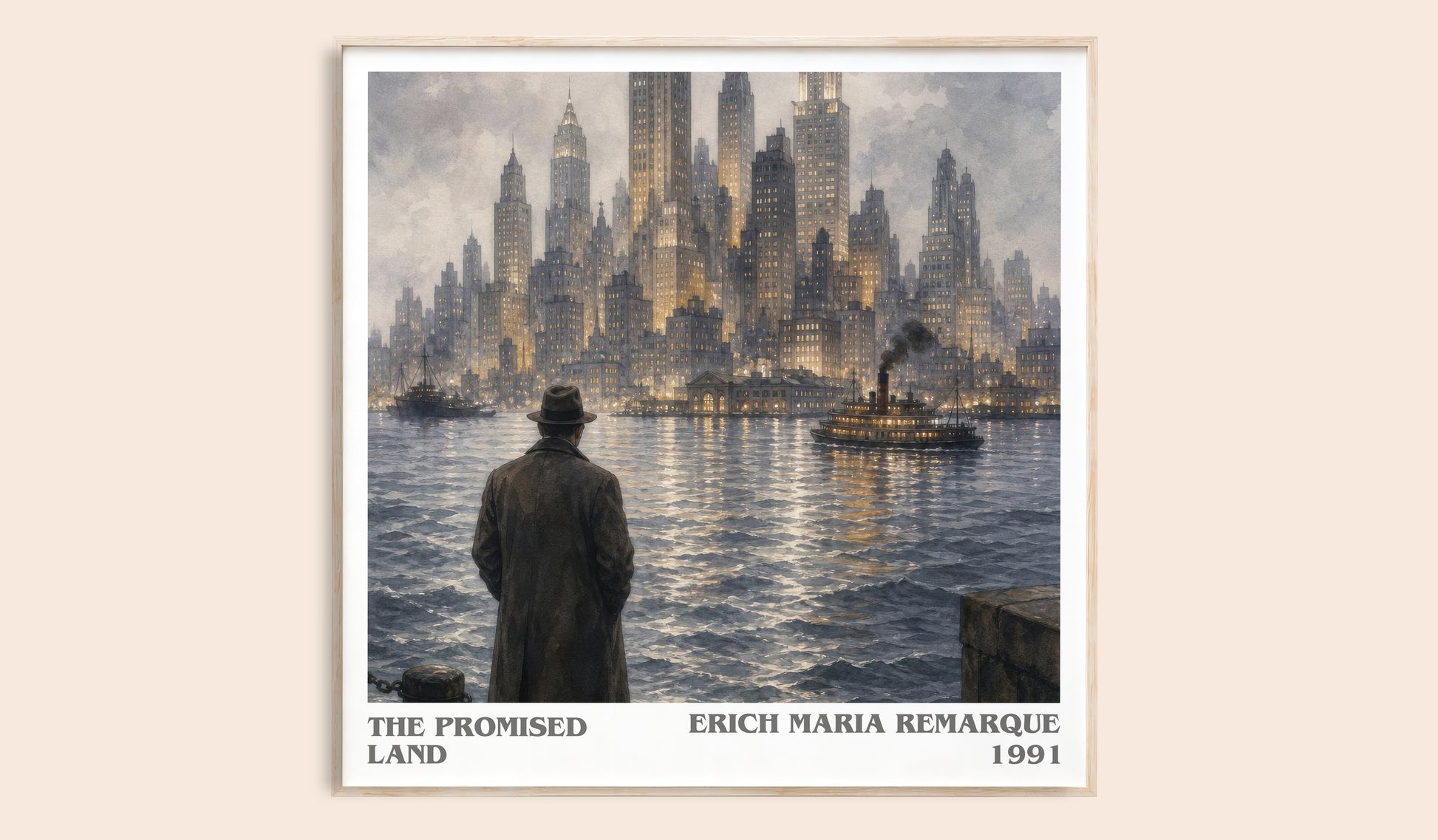 The Promised Land literary book poster by Erich Maria Remarque – framed literary art print