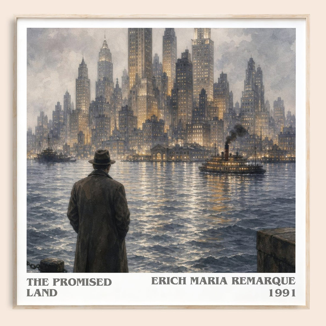 The Promised Land literary book poster by Erich Maria Remarque – framed literary art print