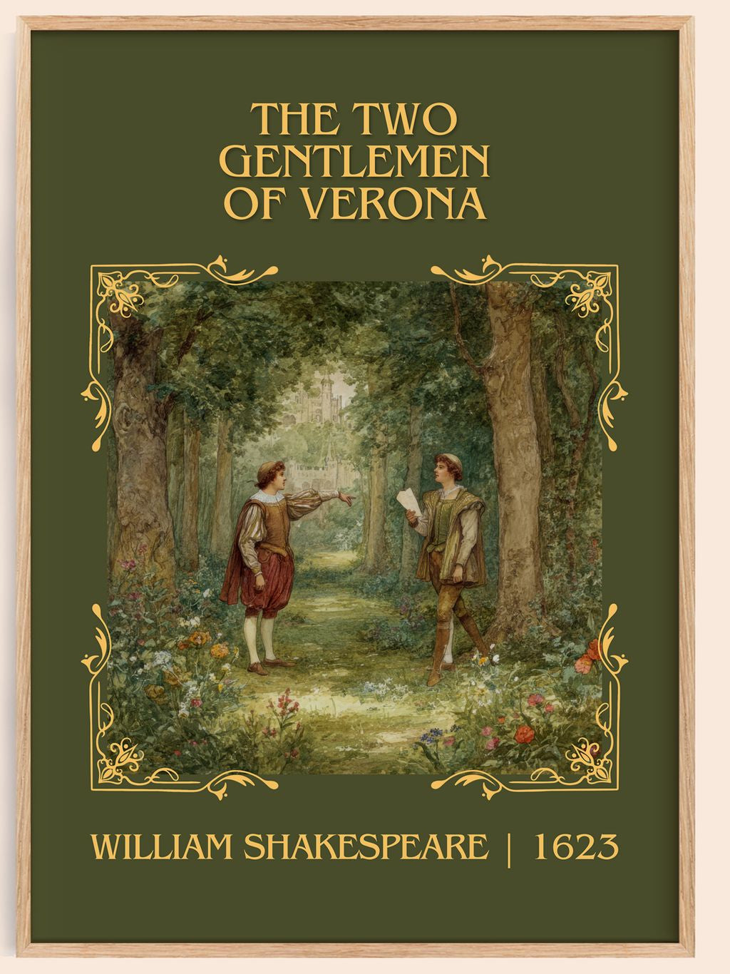 Two Gentlemen Of Verona Classic Book Art Print by William Shakespeare – book poster