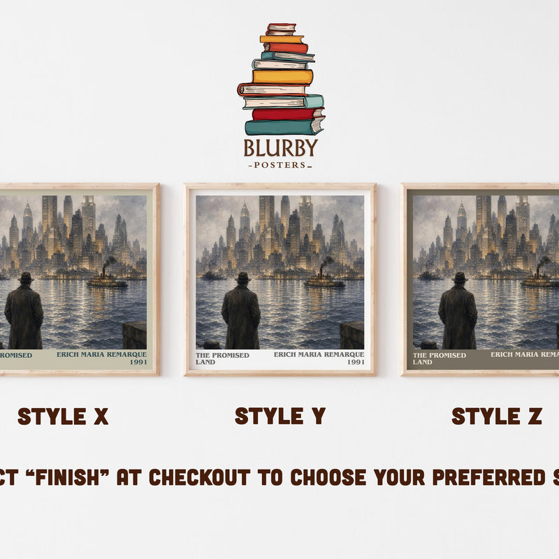 The Promised Land literary print in frame leaning in hallway – historical fiction wall art