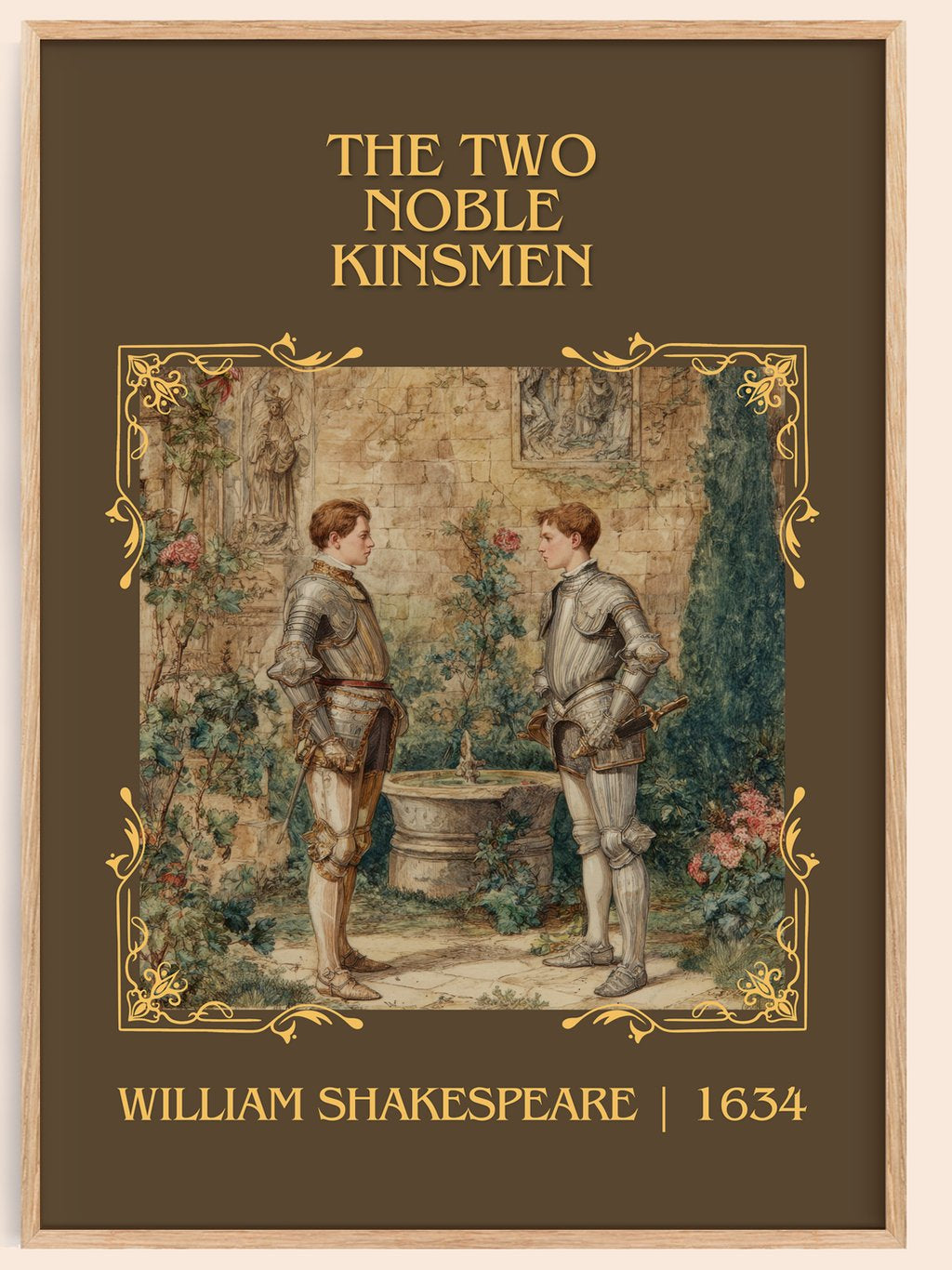 The Two Noble Kinsmen Classic Book Art Print by William Shakespeare – book poster