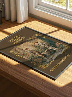 The Two Noble Kinsmen Classic Book Art Print by William Shakespeare – print on a sunlit desk