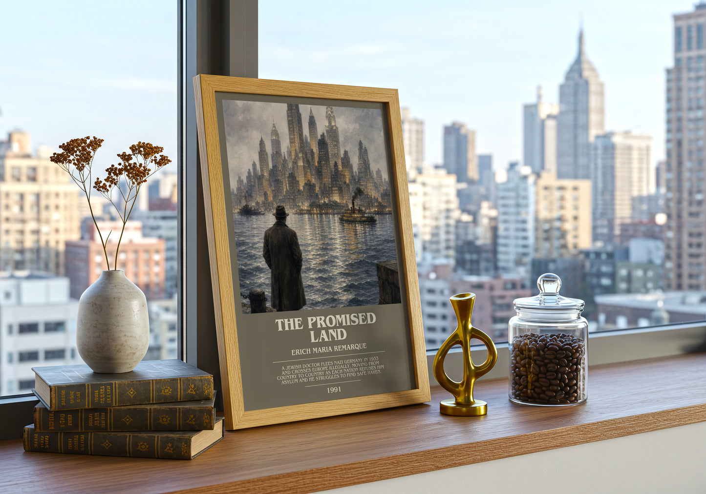 The Promised Land bookish print framed by window – literary home decor