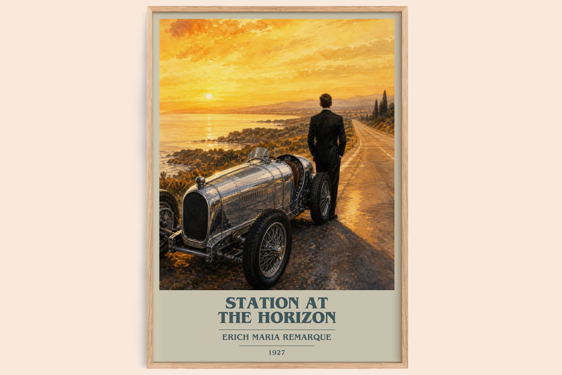 Station At The Horizon book cover book poster by Erich Maria Remarque – framed literary art print
