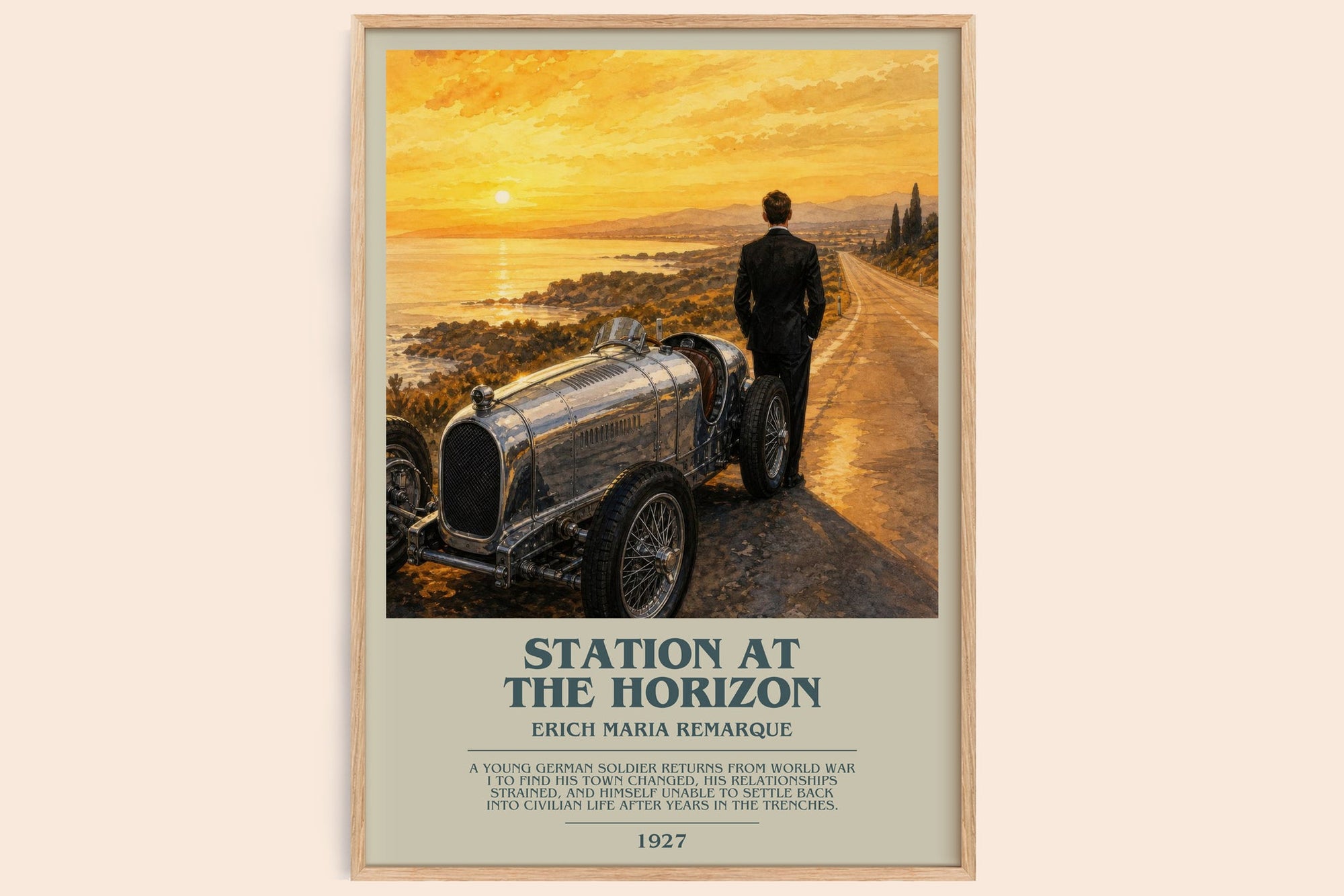 Station At The Horizon bookish book poster by Erich Maria Remarque – framed literary art print
