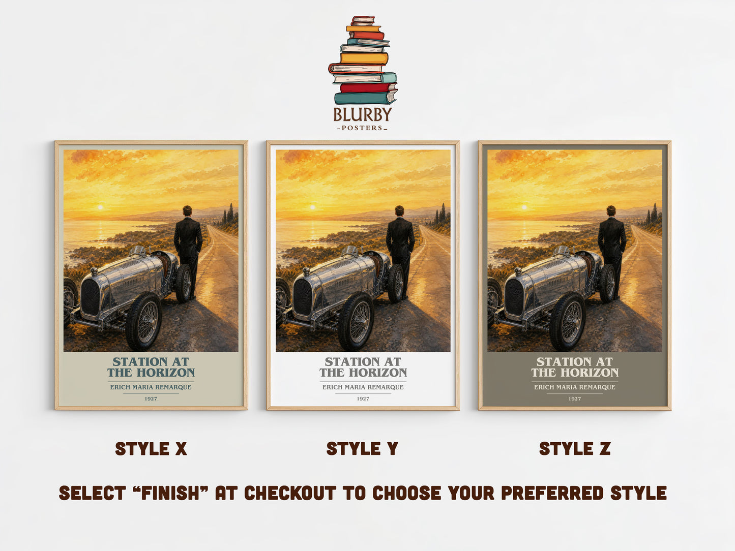 Station At The Horizon book cover print in frame leaning in hallway – literary fiction wall art
