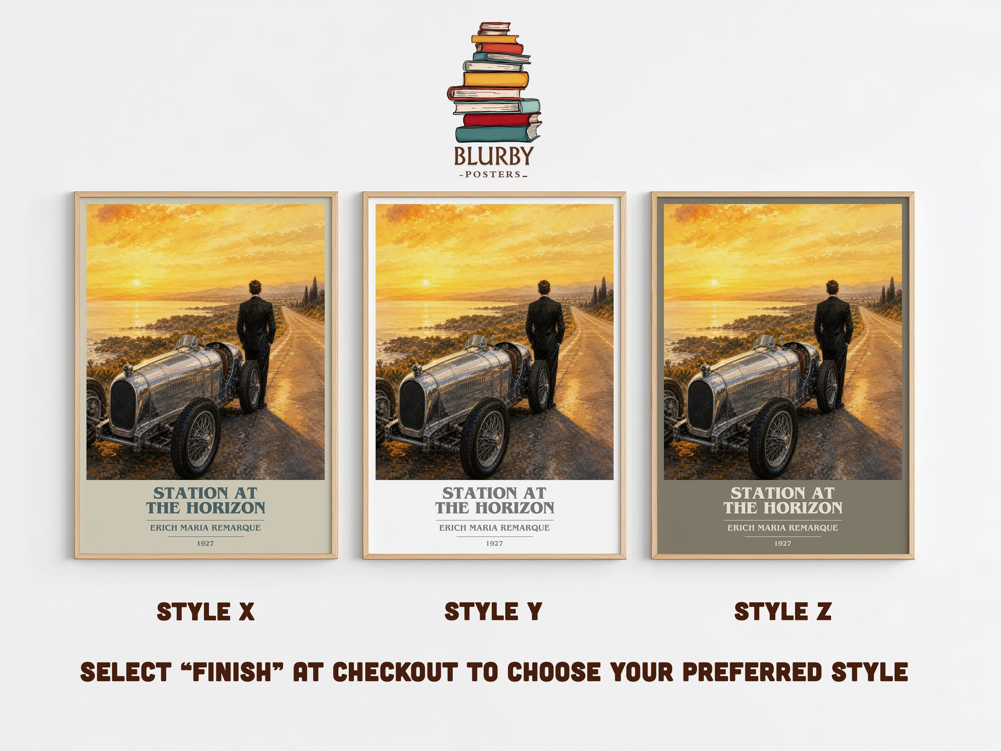Station At The Horizon book cover print in frame leaning in hallway – literary fiction wall art