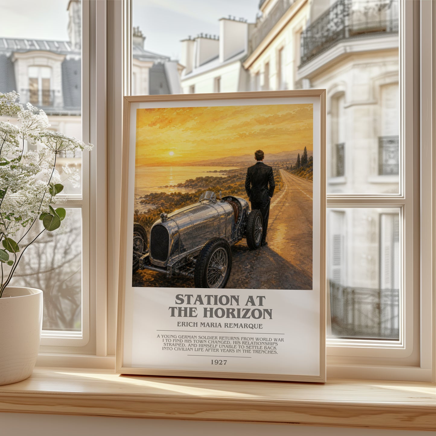 Station At The Horizon bookish poster colour and style options – Erich Maria Remarque book art