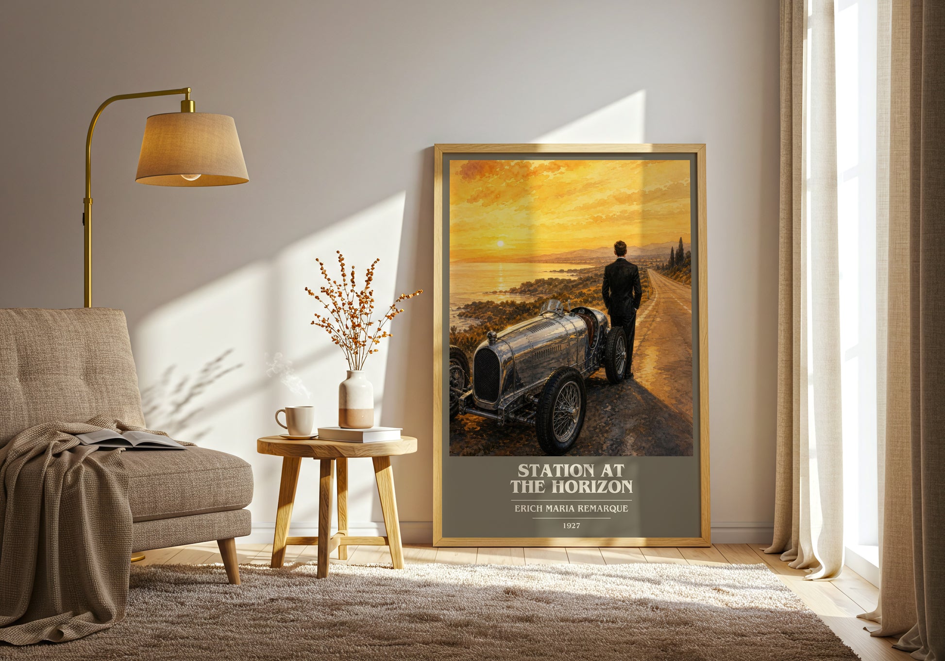 Station At The Horizon book cover print on bookshelf – Erich Maria Remarque fan gift