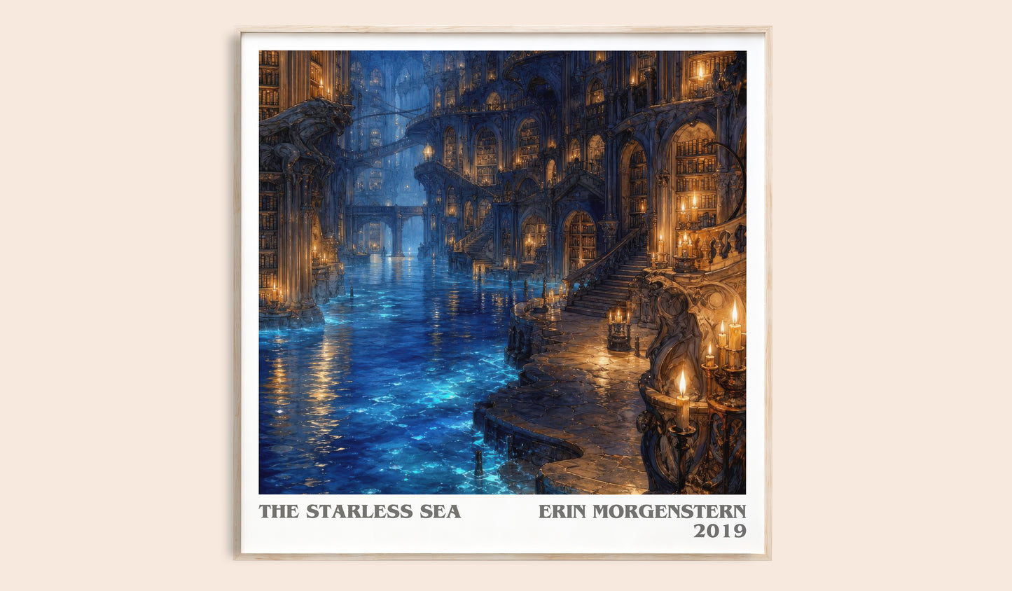 The Starless Sea literary book poster by Erin Morgenstern – framed literary art print