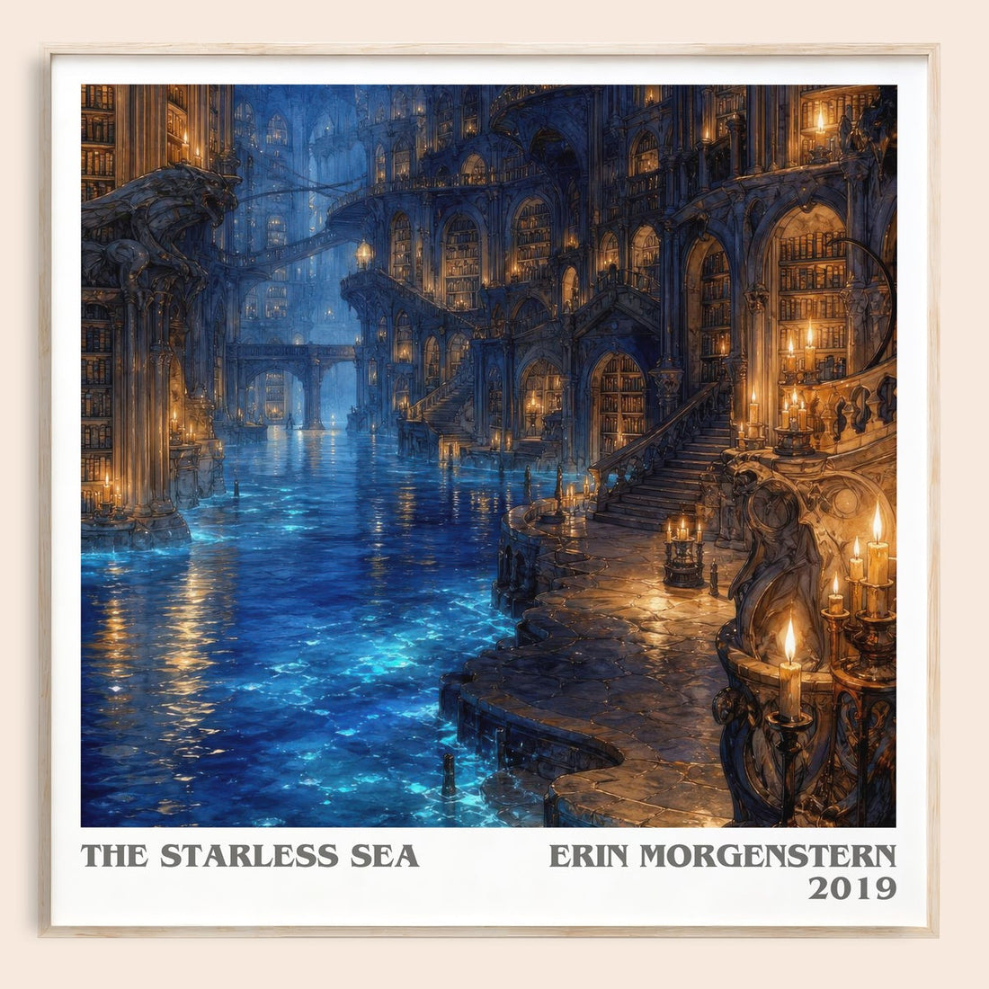 The Starless Sea literary book poster by Erin Morgenstern – framed literary art print