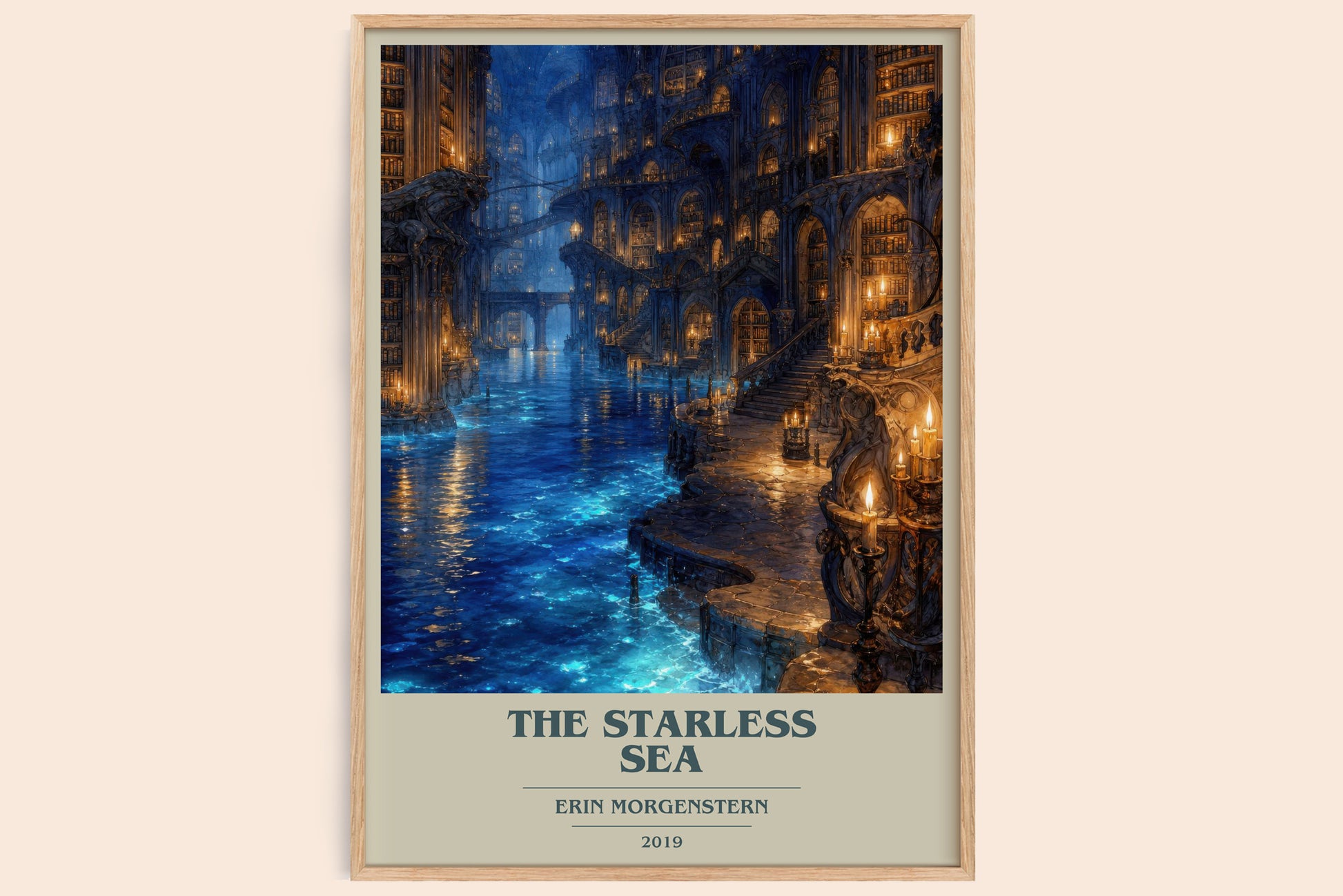 The Starless Sea book cover book poster by Erin Morgenstern – framed literary art print