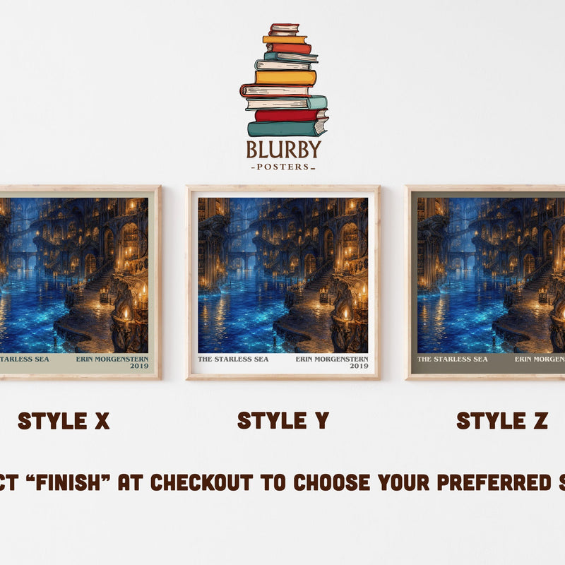 The Starless Sea literary print in frame leaning in hallway – fantasy wall art