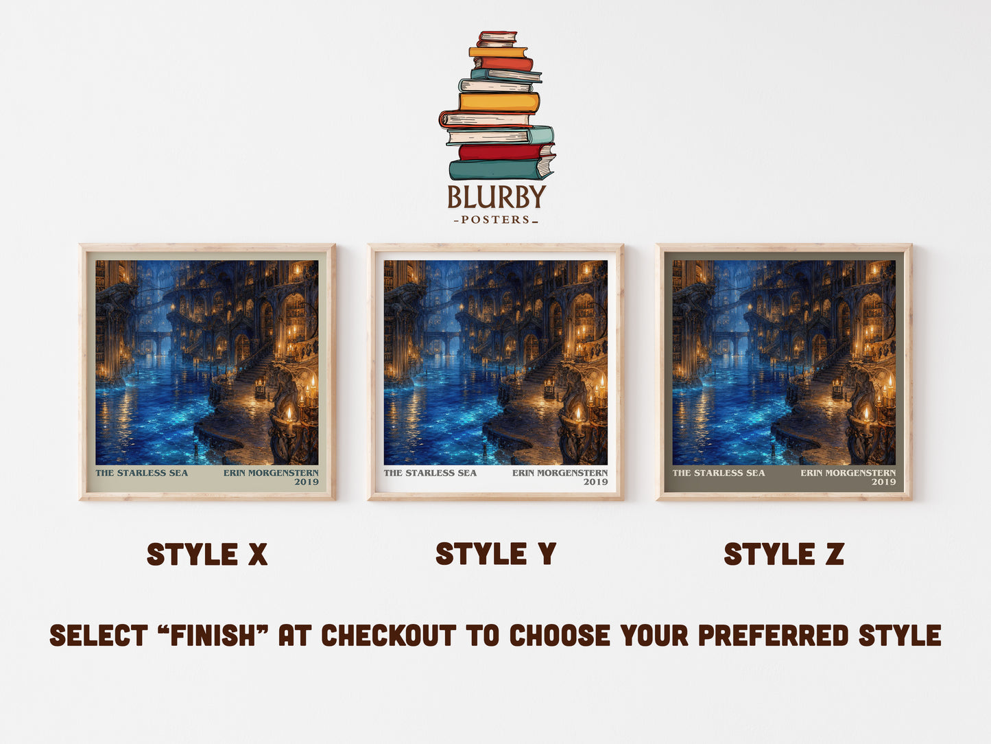 The Starless Sea literary print in frame leaning in hallway – fantasy wall art