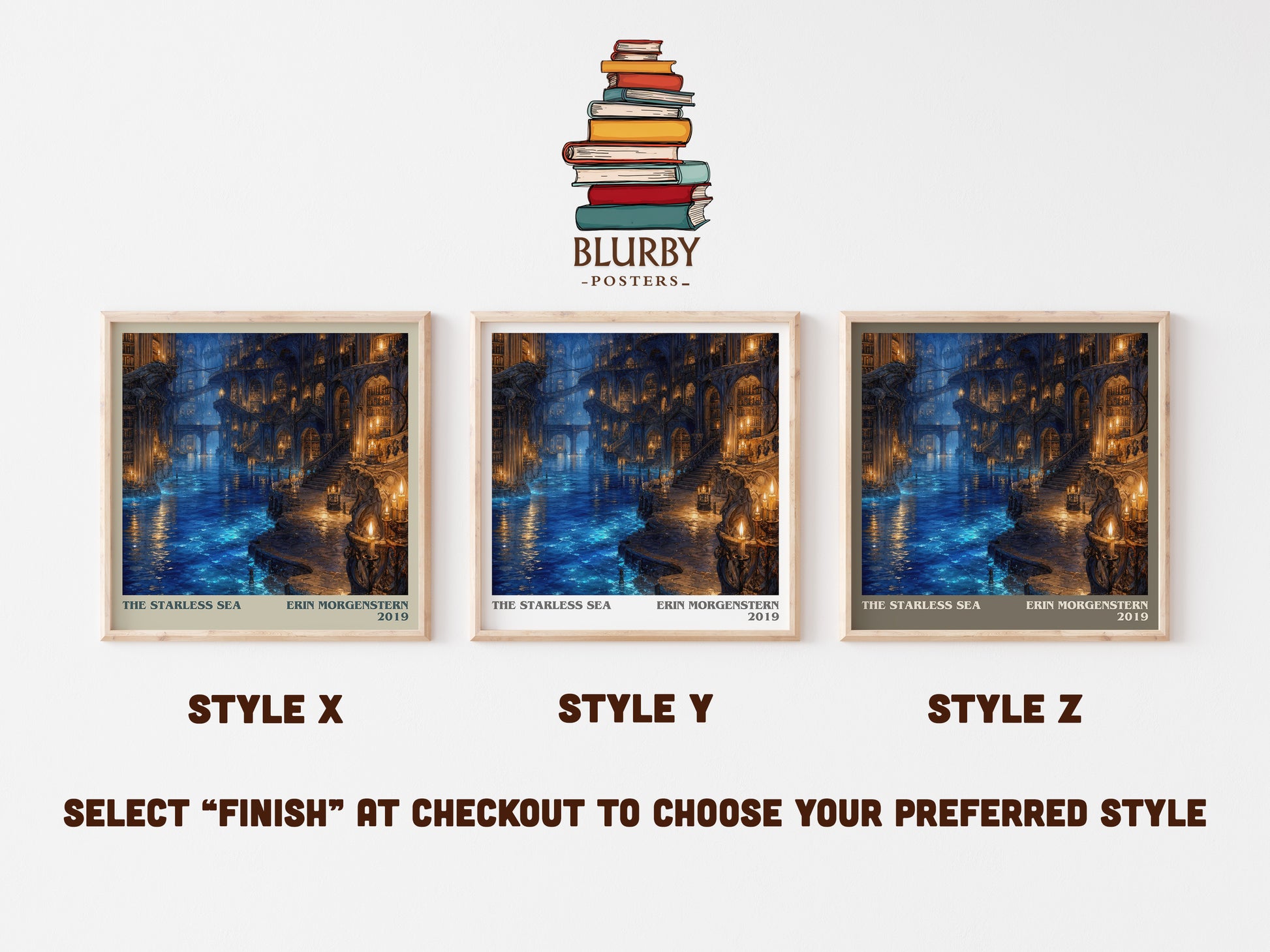 The Starless Sea literary print in frame leaning in hallway – fantasy wall art