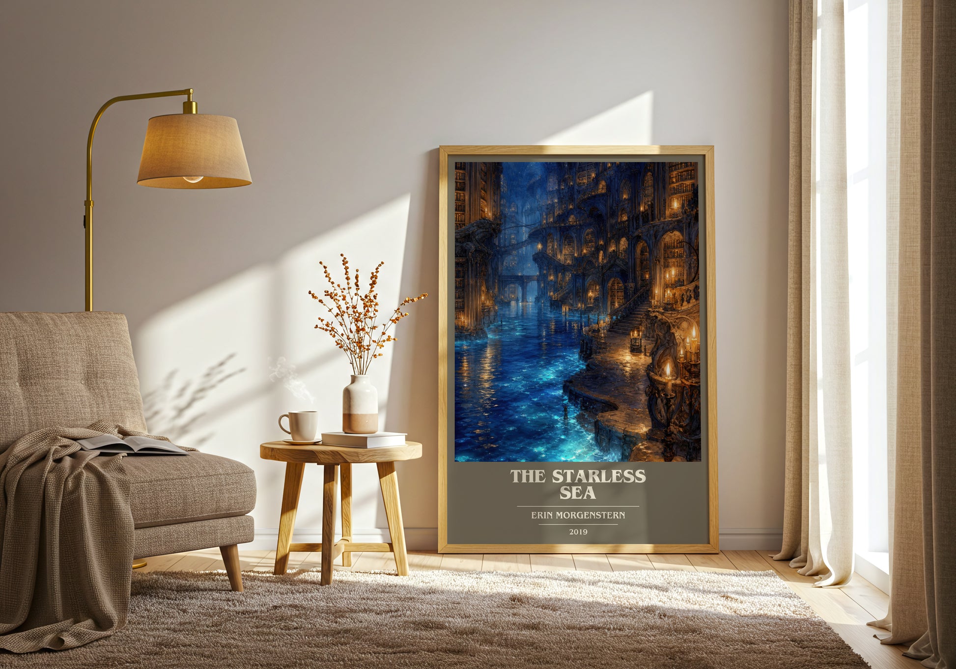 The Starless Sea book cover print on bookshelf – Erin Morgenstern fan gift