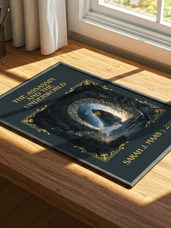 Assassin And The Underworld Classic Book Art Print by Sarah J. Maas – print on a sunlit desk