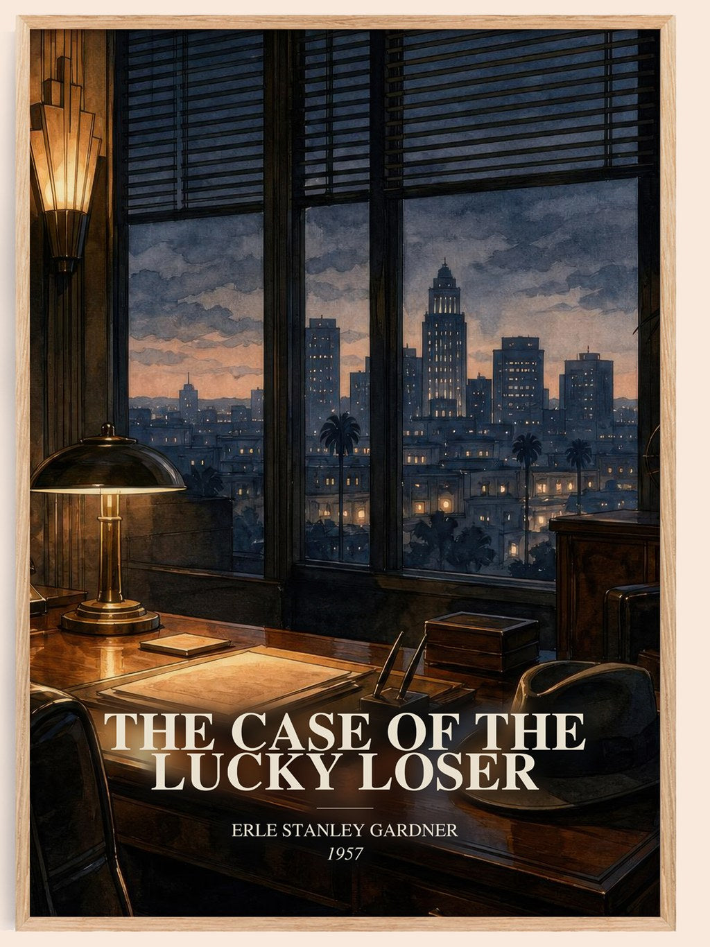 The Case Of The Lucky Loser watercolour book poster by Erle Stanley Gardner – framed literary art print