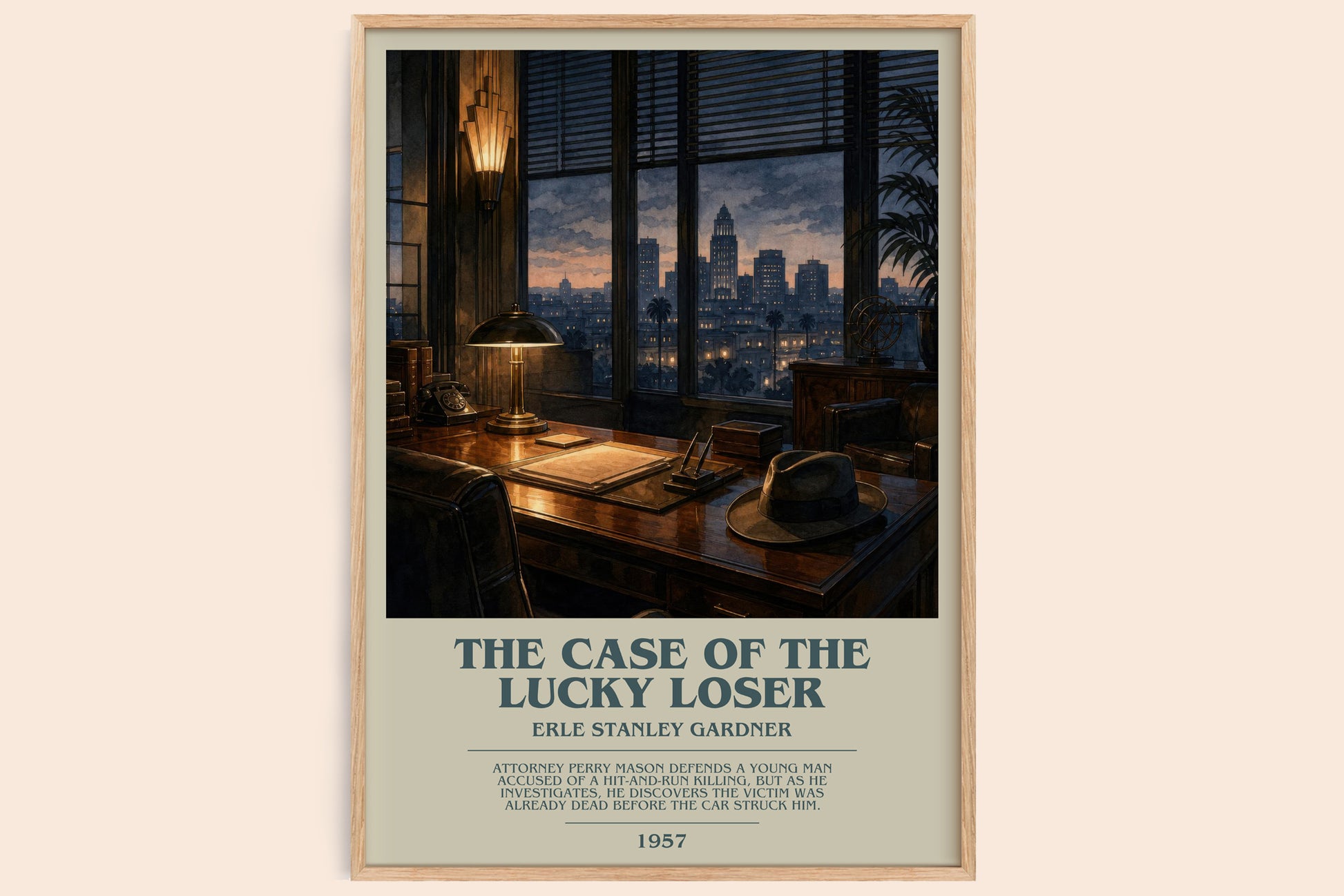 The Case Of The Lucky Loser bookish book poster by Erle Stanley Gardner – framed literary art print