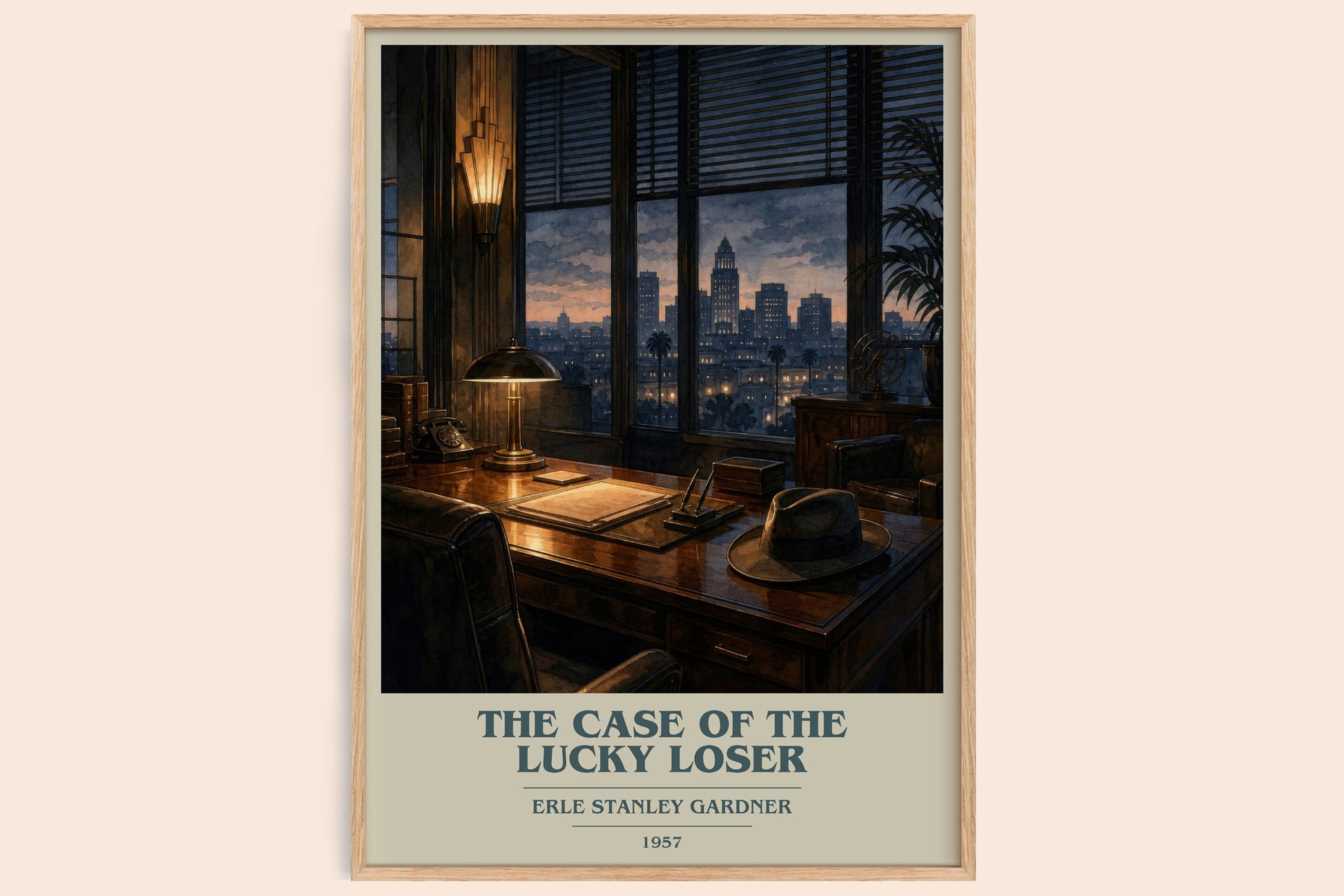The Case Of The Lucky Loser book cover book poster by Erle Stanley Gardner – framed literary art print
