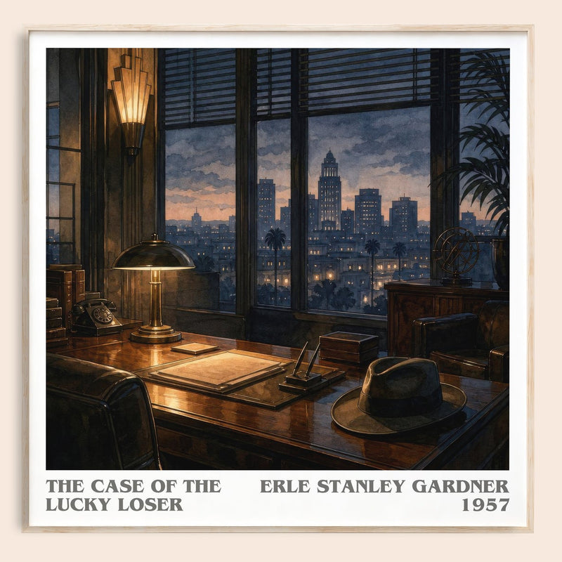 The Case Of The Lucky Loser literary book poster by Erle Stanley Gardner – framed literary art print